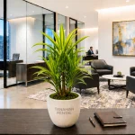 sewa tanaman dracaena golden untuk dekorasi kantor modern
