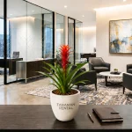 sewa tanaman guzmania untuk dekorasi kantor modern